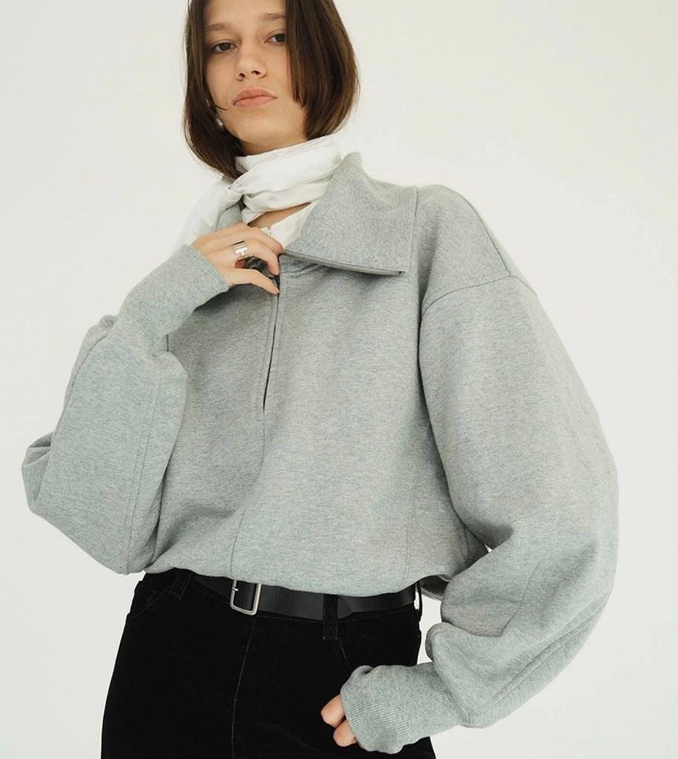 クラネ　HALF ZIP SHORT TOPS グレー