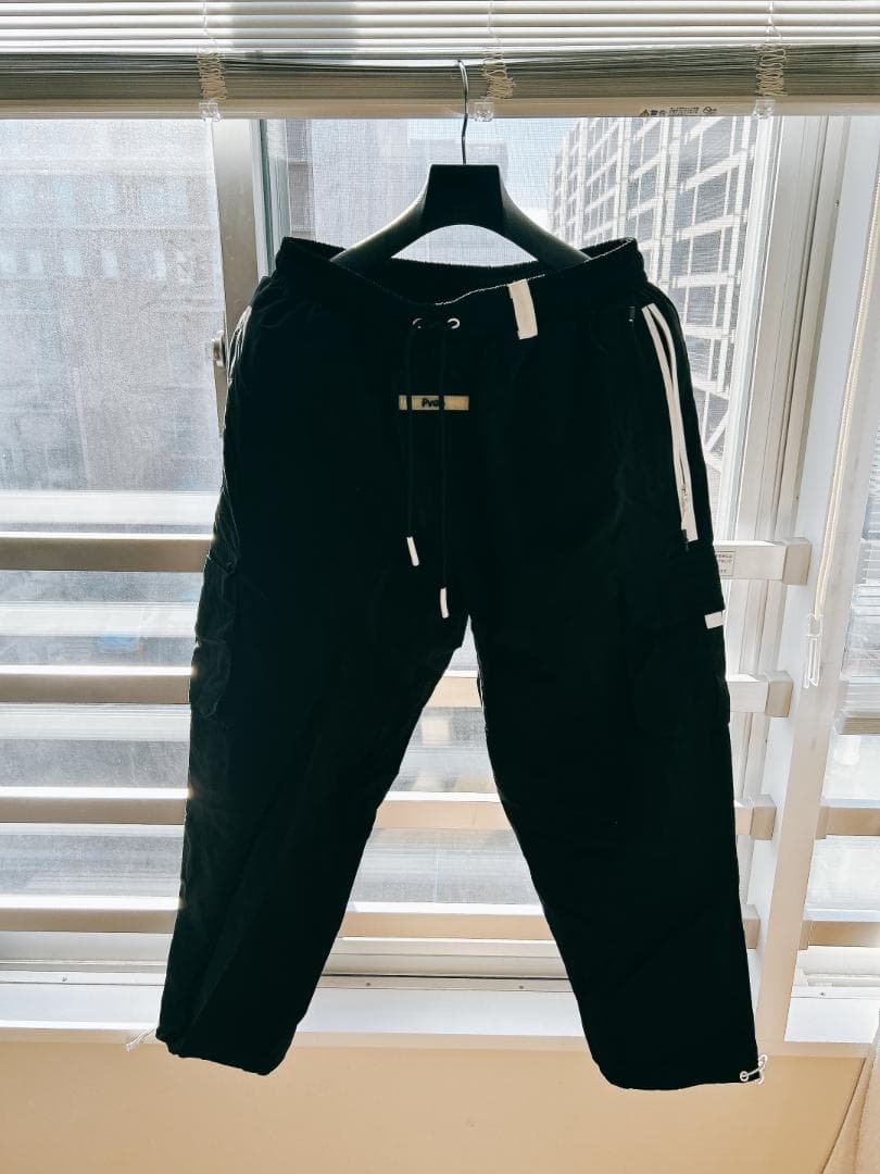 【防水・防風】PVOT プレミアム ナイロンパンツ ブラックカーゴパンツ