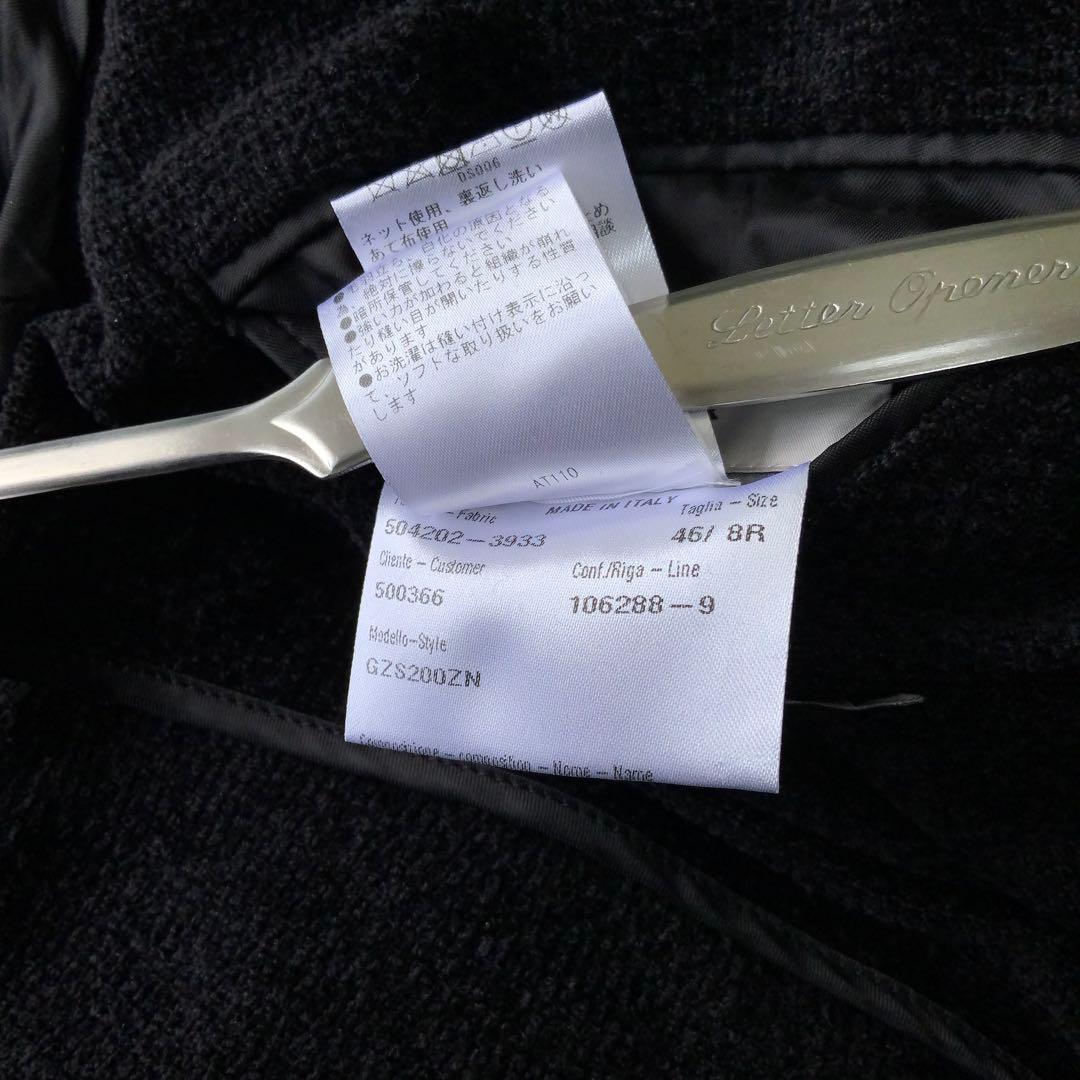 CARUSO カルーゾ Butterfly シルクジャケット46 黒 伊製 美品