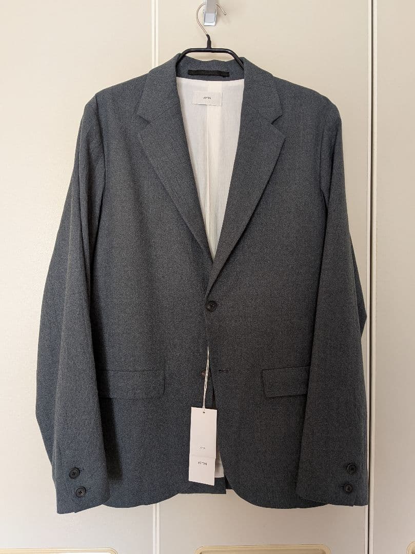 ジャケット・アウター ATON SHRINK FLANNEL JACKET 02 GRAY