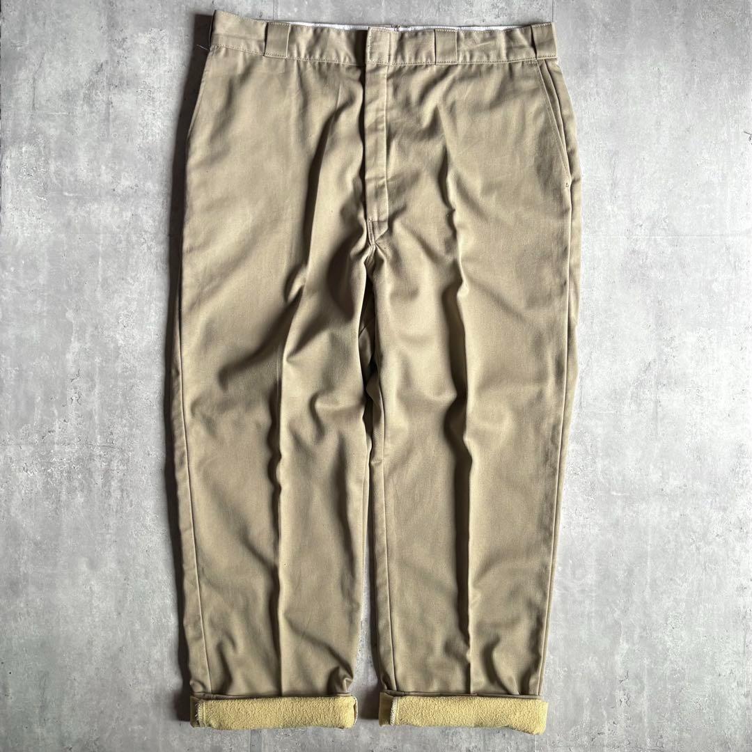 【80s Dickies】ワークパンツ　チビタグ　裏地付き　股ガゼット　usa製