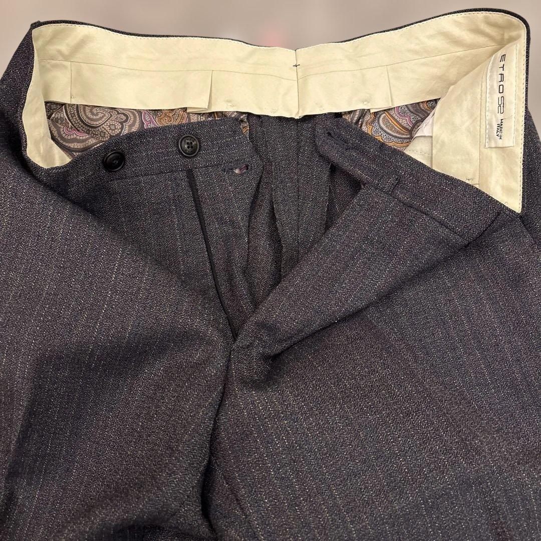【ETRO 】グレー ビジネススーツ ペイズリー裏地　美品