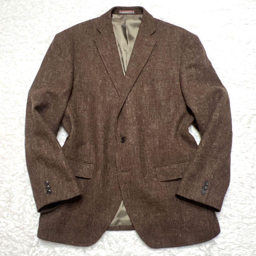 3L【大きい】ESATTO イタリア生地 テーラードジャケット ウールツイード調