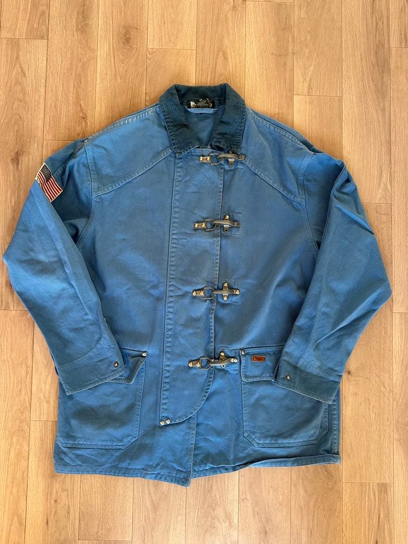 Polo ダッフルコート 青　ラルフローレン　古着