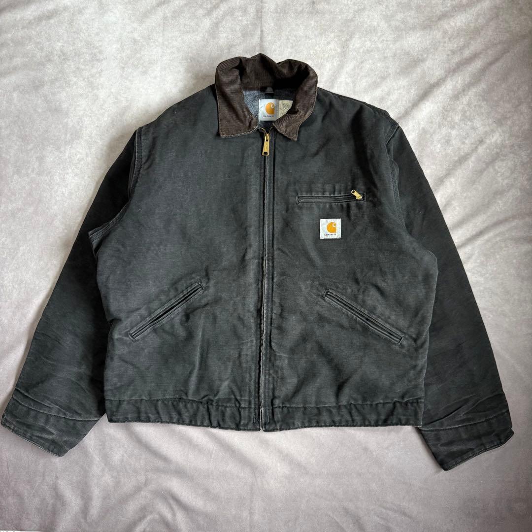 90s カーハート デトロイトジャケット USA製 JB105 46 ブラック