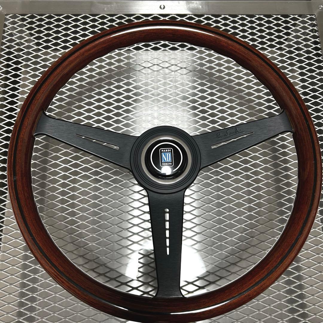 ナルディCLASSIC WOOD ウッド/ブラックスポーク　360mm N122