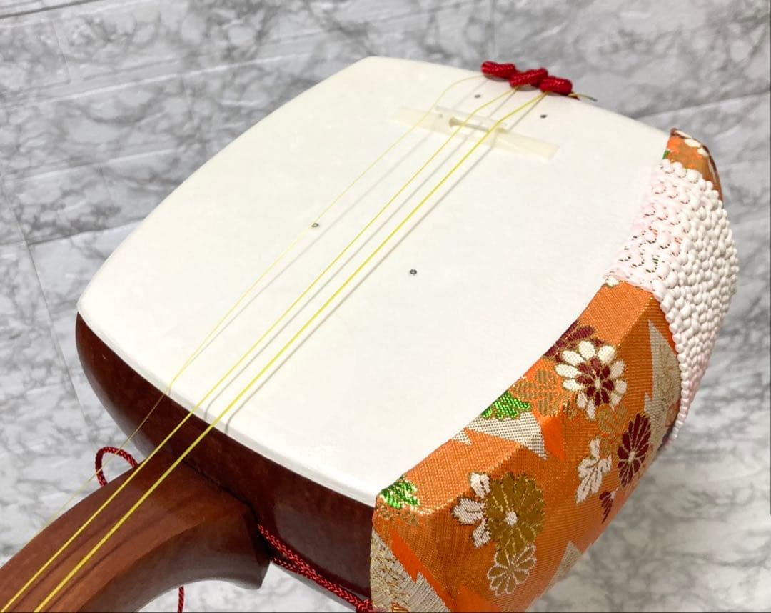 【美品】三味線 中棹 撥 特選白象印 ハードケース付き 音出し確認済