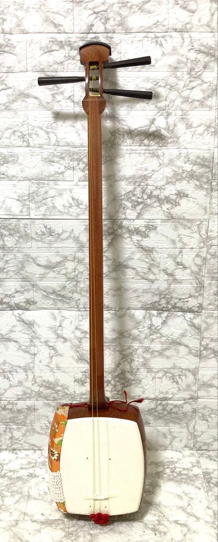 【美品】三味線 中棹 撥 特選白象印 ハードケース付き 音出し確認済