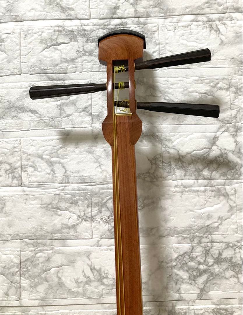 【美品】三味線 中棹 撥 特選白象印 ハードケース付き 音出し確認済