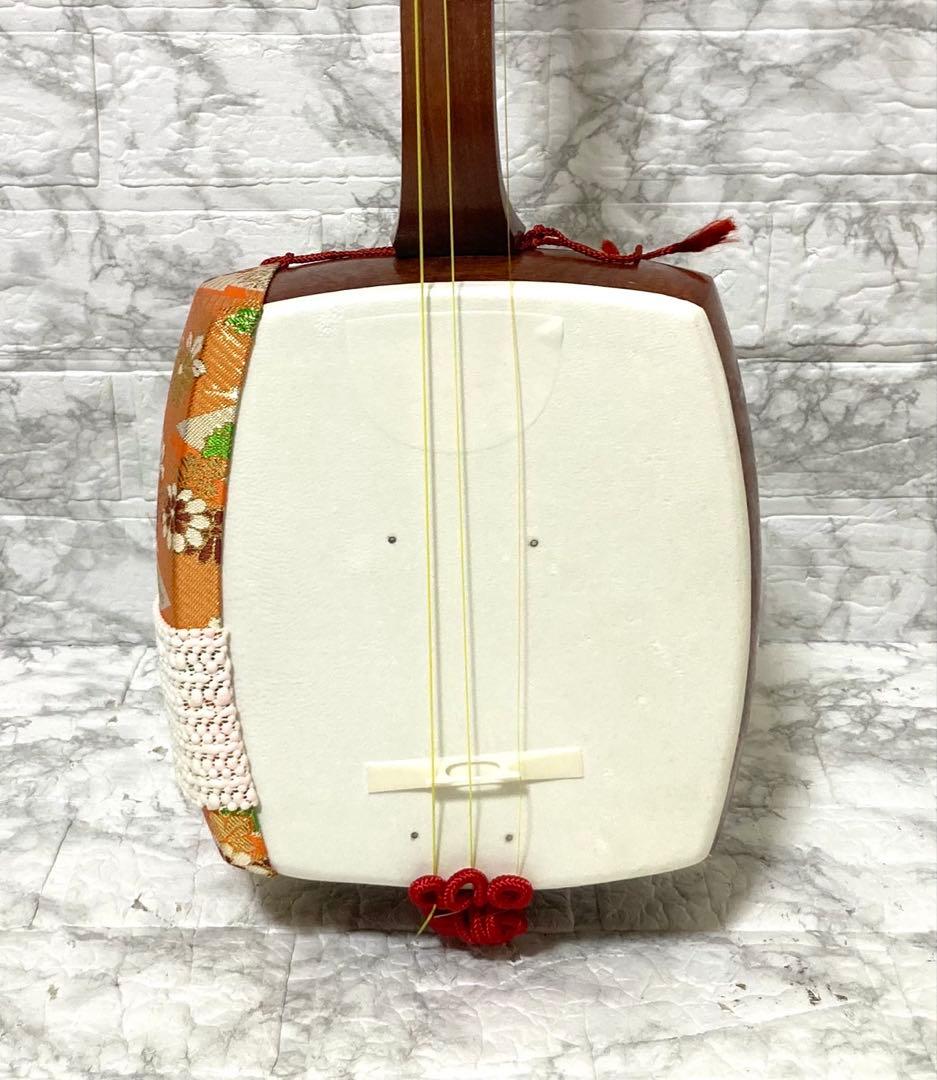 【美品】三味線 中棹 撥 特選白象印 ハードケース付き 音出し確認済