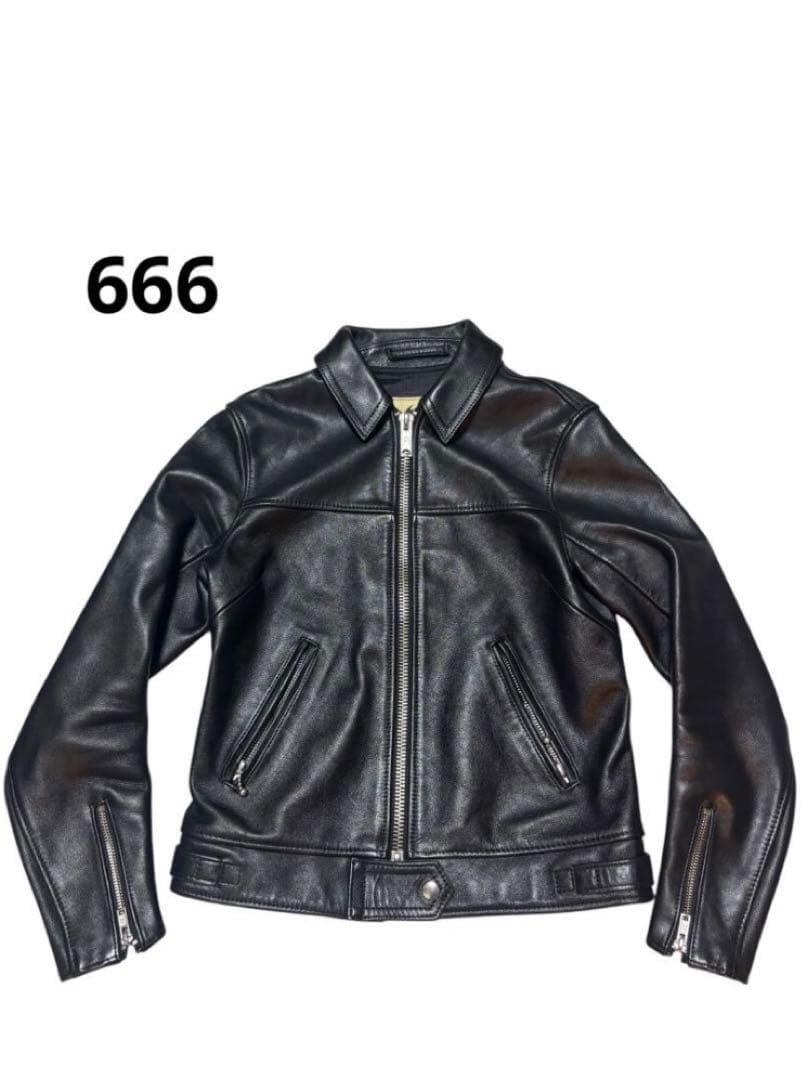 666 ライダースジャケット LJW-4TF 黒 日本製　サイズ34