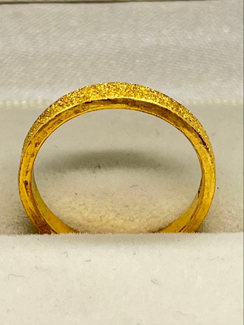 K24 純金 平打ちグロスリング 3.88g指輪 リング 刻印あり ハンドメイド