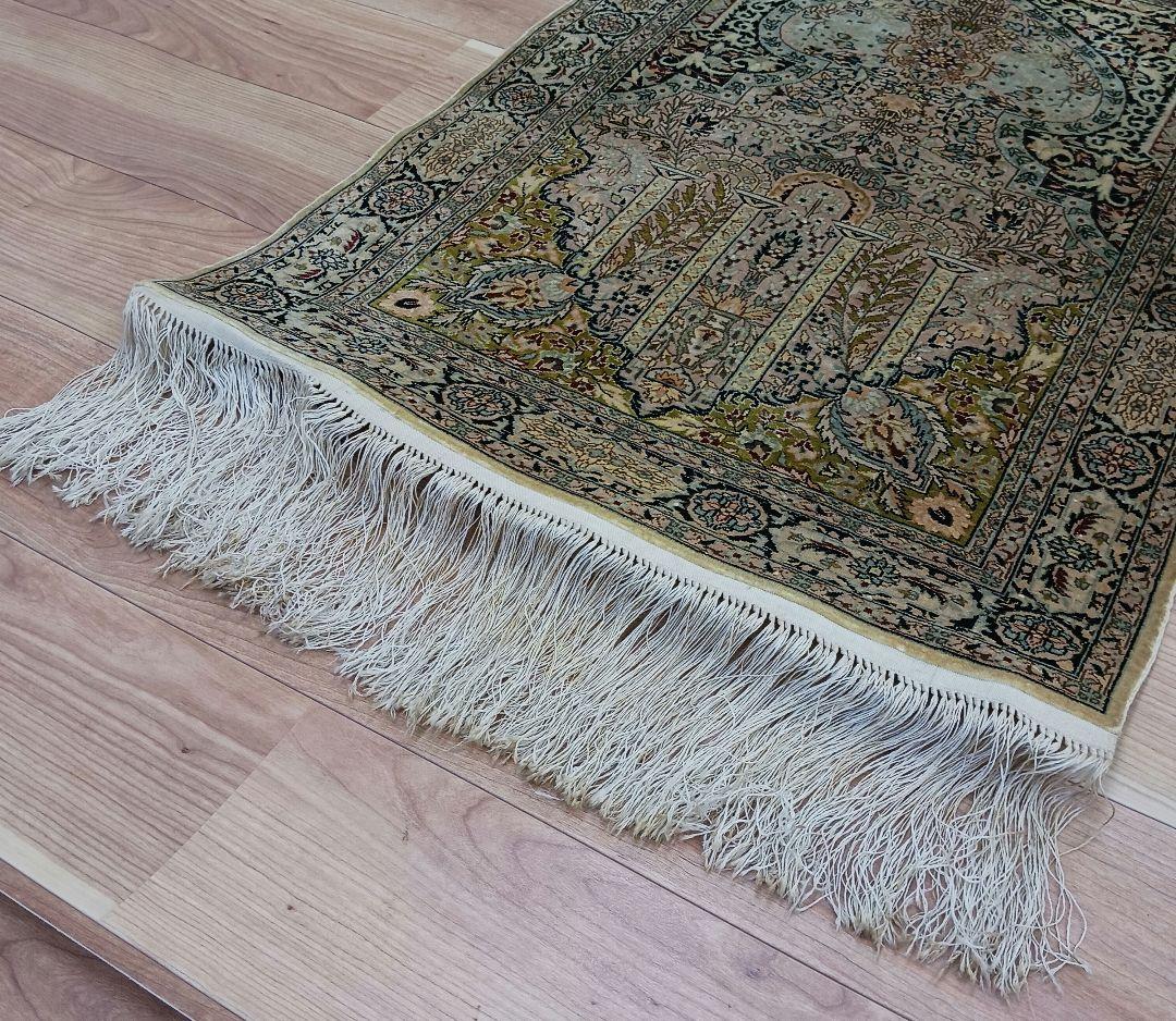 専用Y2811 シルク100% 細密手織り100万ノット ペルシャ絨毯