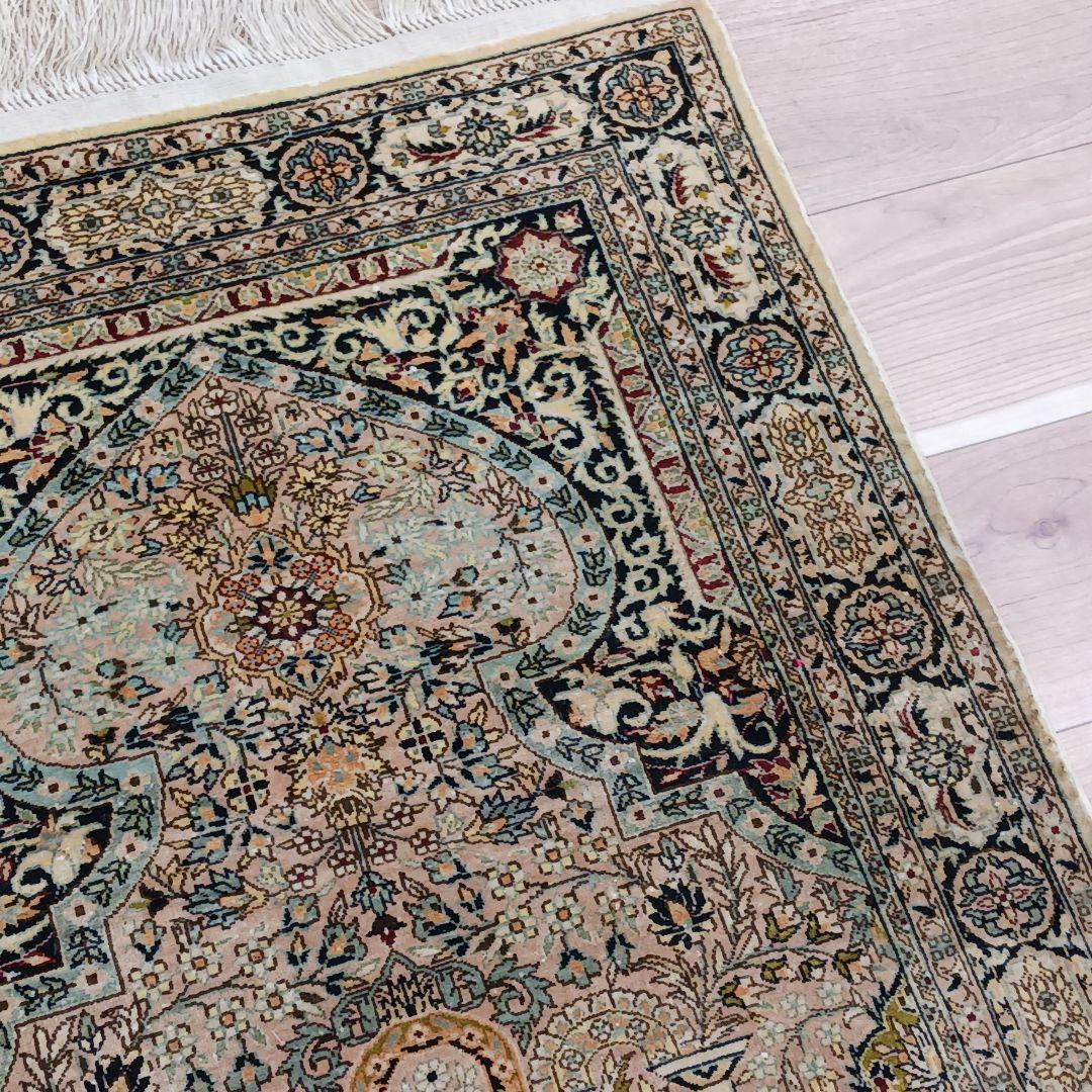 専用Y2811 シルク100% 細密手織り100万ノット ペルシャ絨毯