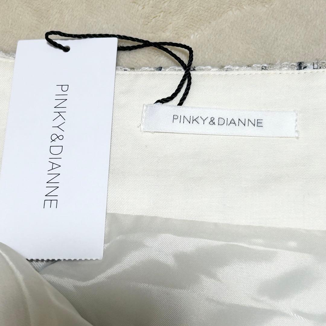 タグ付きPinky&dianne ミックスツイードミニスカート ホワイト系 38