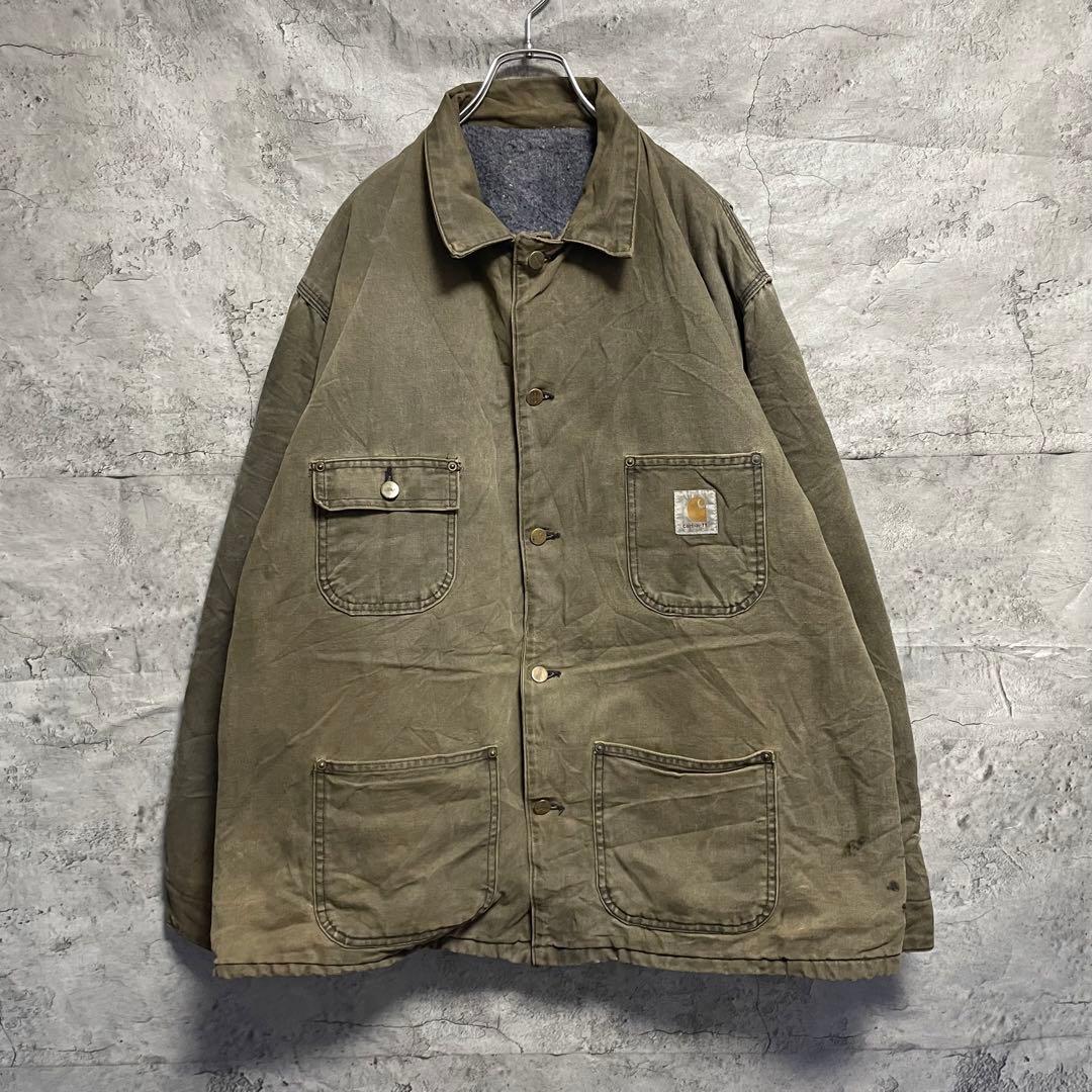 carharrt カーハート　ダックジャケット　古着　カーキ　ビンテージ　XL