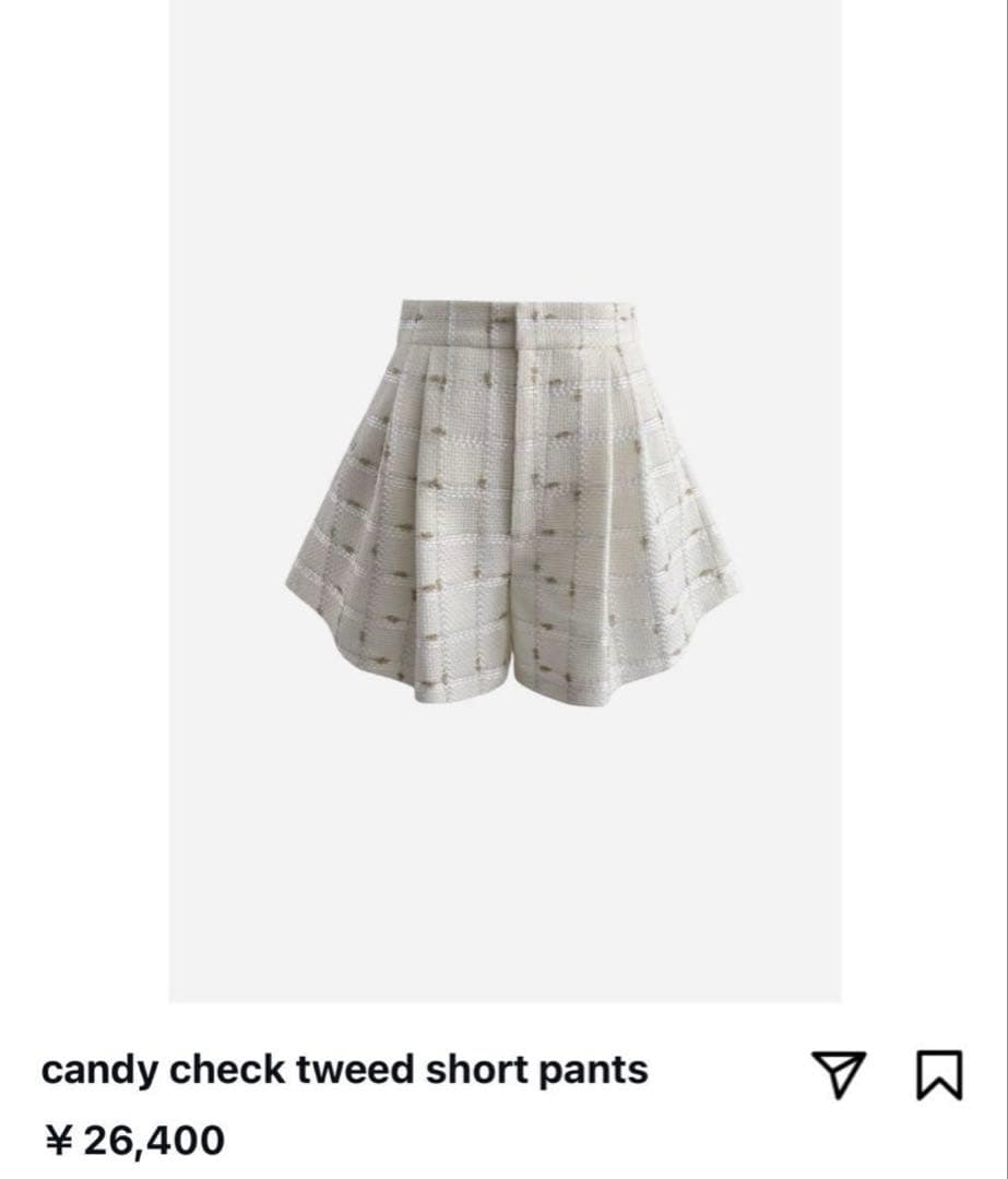 shéller candy check tweed short pants