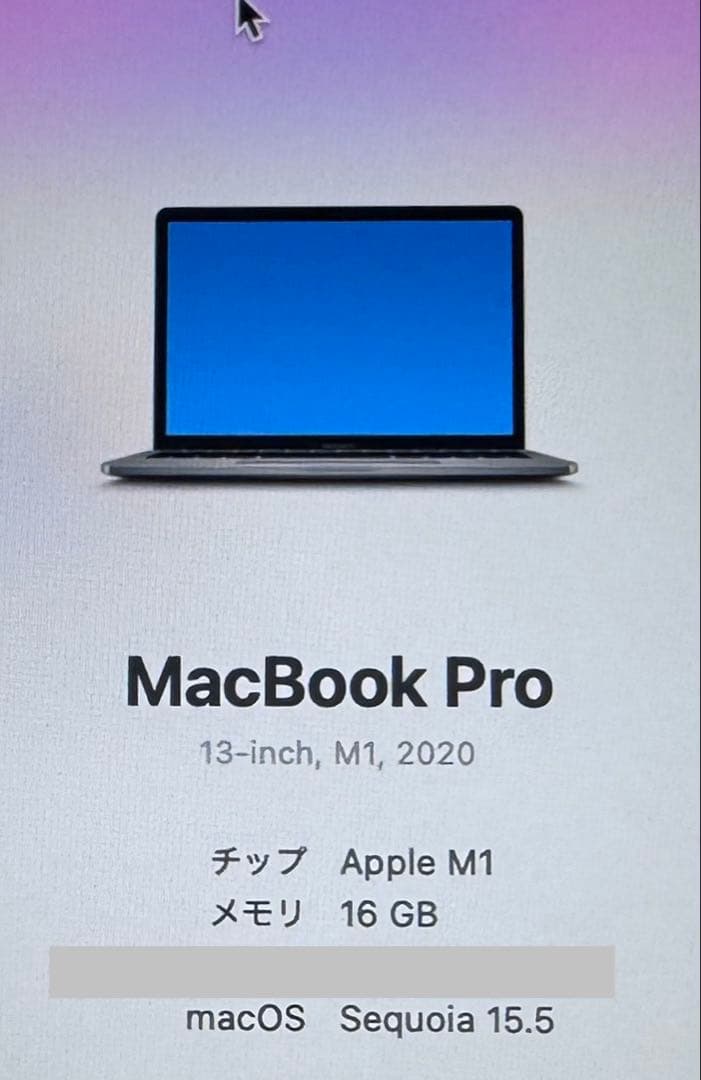 【M1】MacBook Pro 16ギガ 1テラ