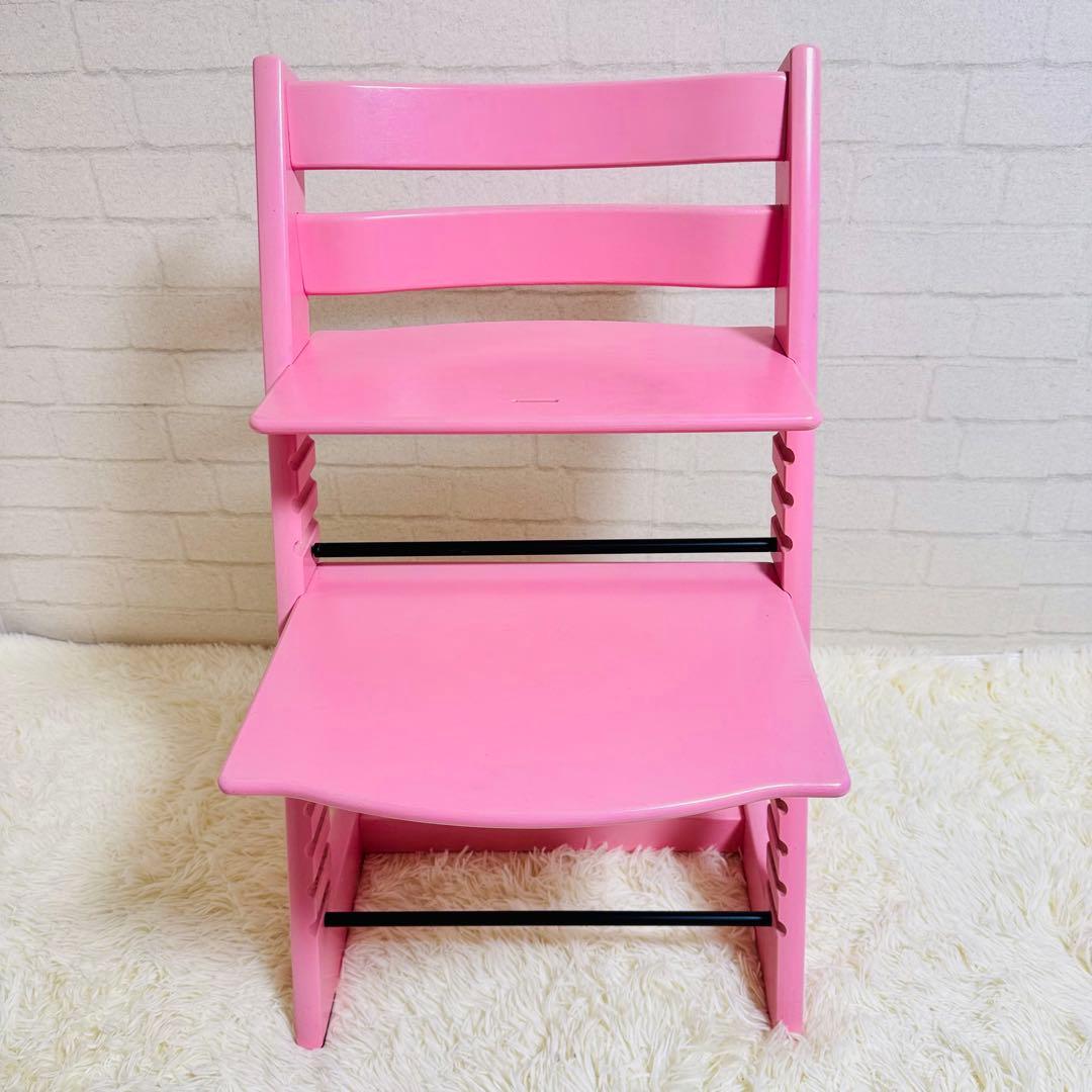 極美品✨ストッケ　トリップトラップ　シリアルNo6 ベビーセット付属 ピンク