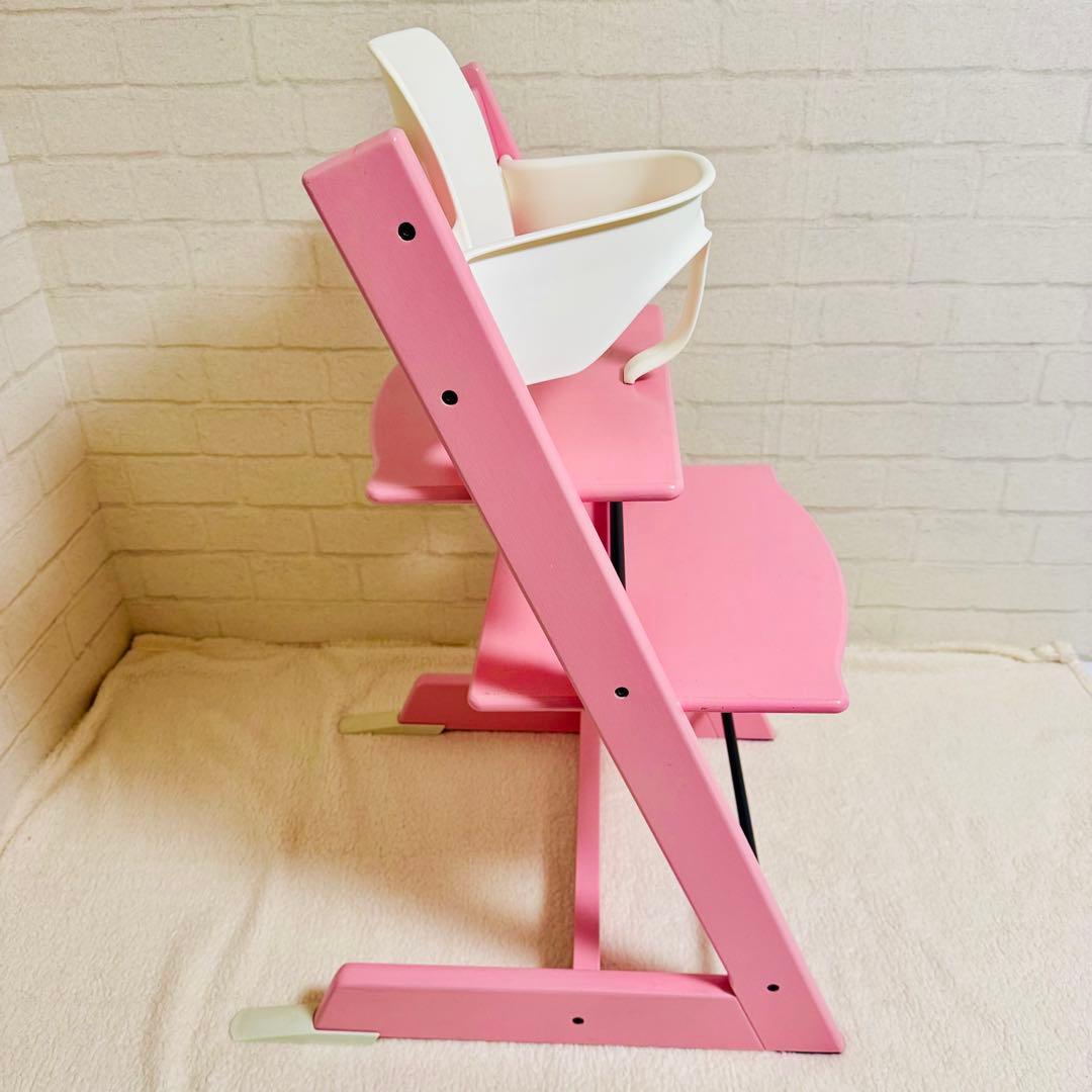 極美品✨ストッケ　トリップトラップ　シリアルNo6 ベビーセット付属 ピンク