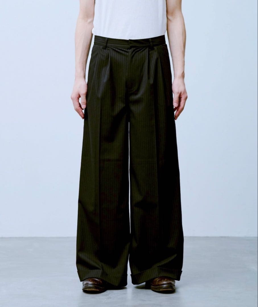 【Camphor wood】2tuck wide baggy slacks