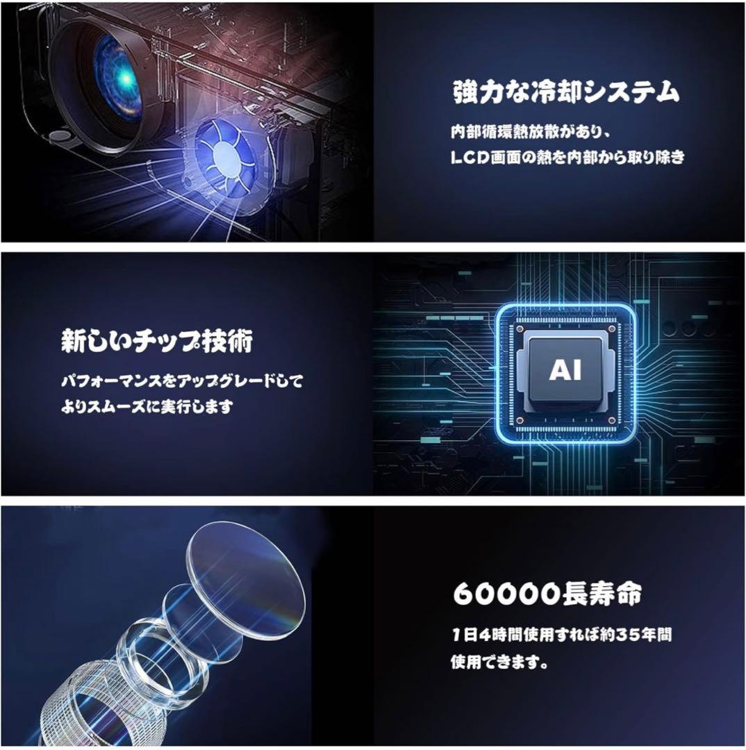 プロジェクター 小型 大画面 省エネ Bluetooth ホームシアター 映画