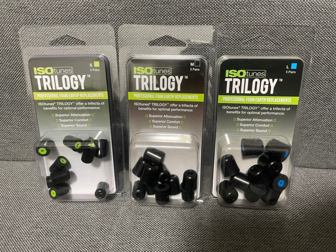 ISOtunes TRILOGY 交換用イヤーピース S,M,Lサイズ 5ペア