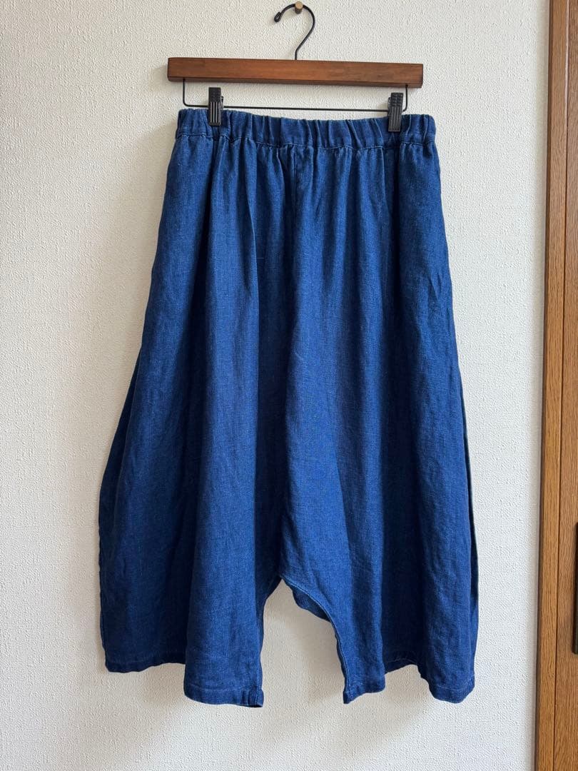 nest Robeインディゴリネンギャザー サルエルパンツ