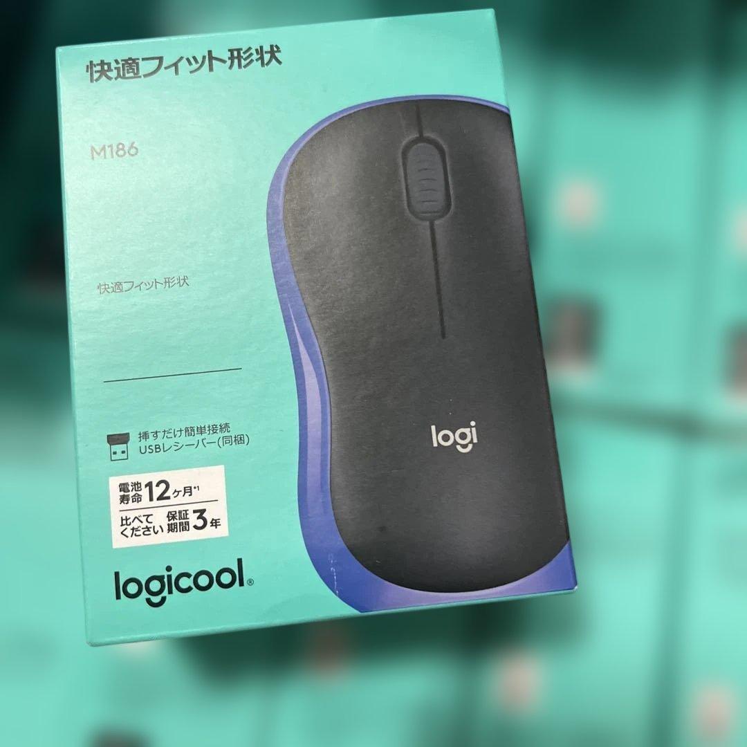 Logicool M186 ワイヤレスマウス グレー★快適フィット 46点