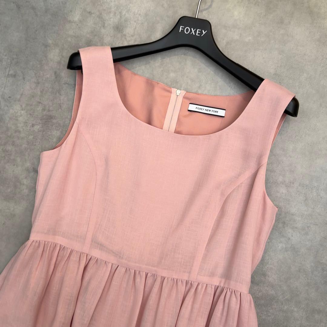 取引中 【FOXEY NEWYORK】ノースリーブワンピース ペールピンク 40