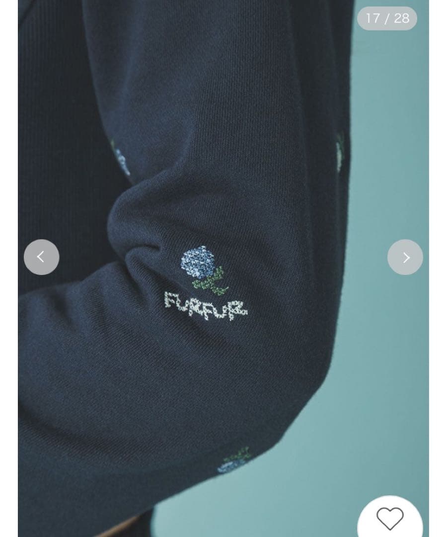 25AW【新品未使用】FUR FUR フラワー刺繍ジップアップフーディー