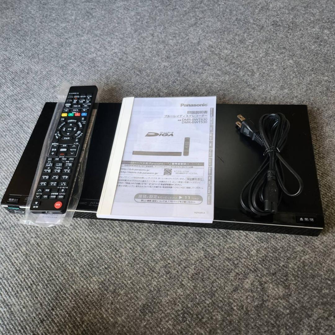 パナソニック　DMR-BWT530　４TB・HDDに換装済みマニュアルリモコン
