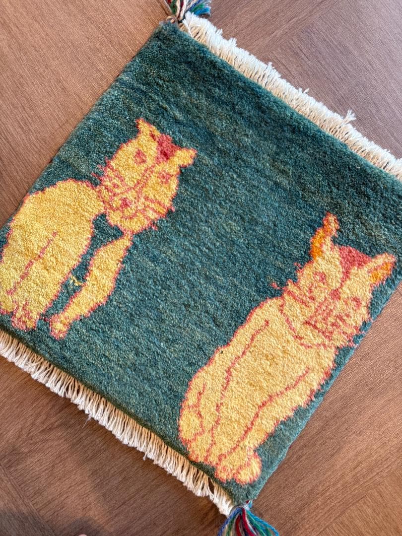 ペルシャギャッベ (ギャベ) チェアマット 43x41cm ギャッベ ラグ