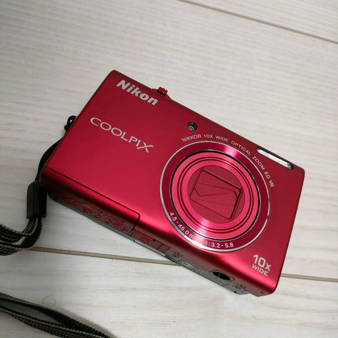 動作確認済Nikon COOLPIX S6200レッド コンパクトデジタルカメラ