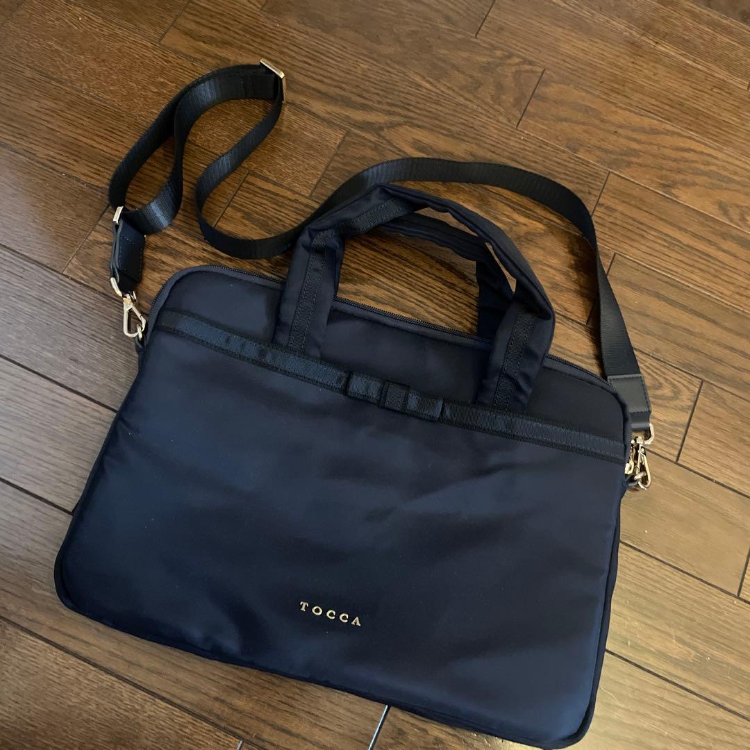 TOCCA トッカ ネイビー パソコンバッグ　リボンバッグ　PCケース