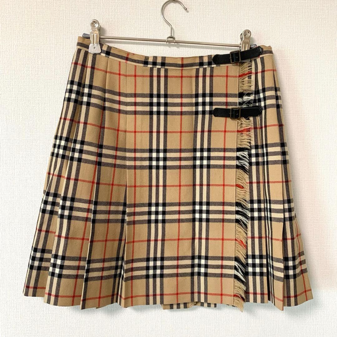 BURBERRY BLUE LABEL ノバチェック 巻きスカート 38 ウール