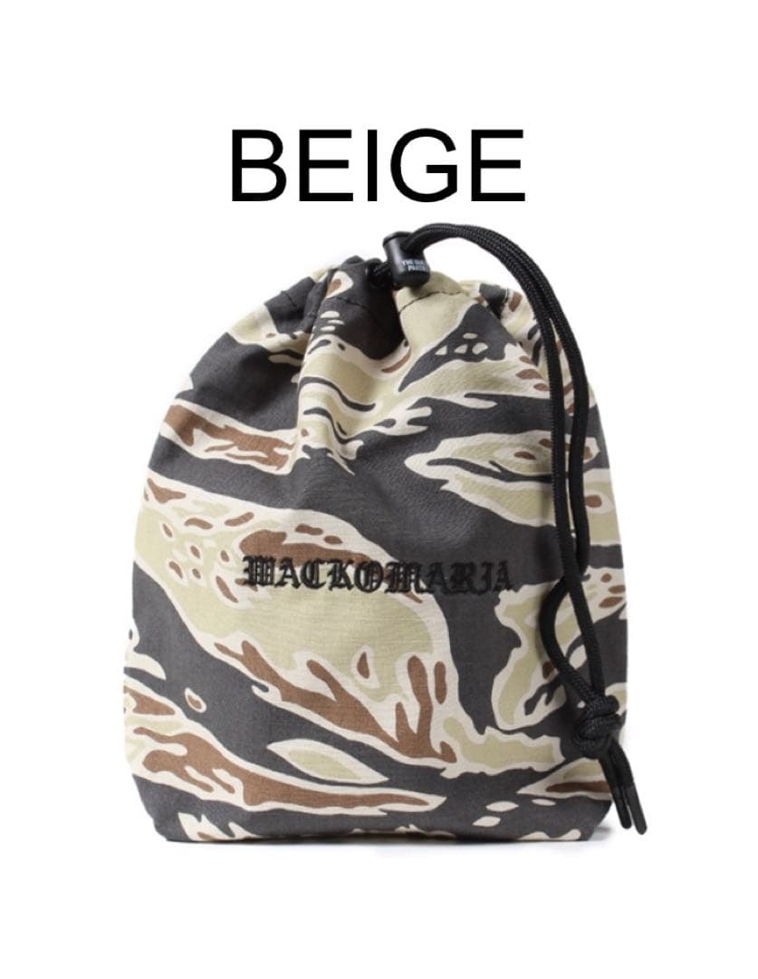 wackomaria tiger カモ drawstring bag ベージュ