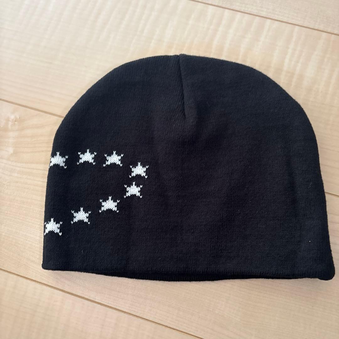 AFB ビーニー　ニット帽　 ブラック 星刺繍 ニット帽 Fサイズ