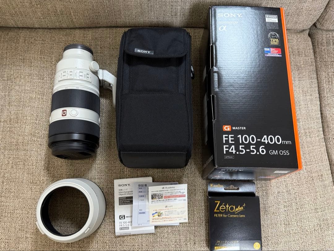 SONY Gマスターレンズ FE SEL100400GM フィルター付