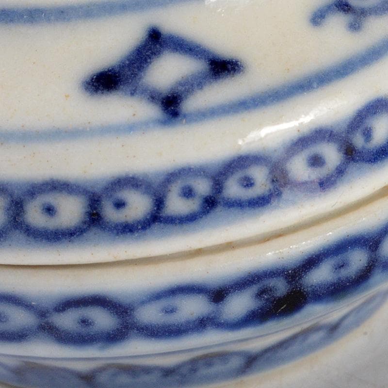 中国　新渡　染付　花文　小さな香合　N　6479