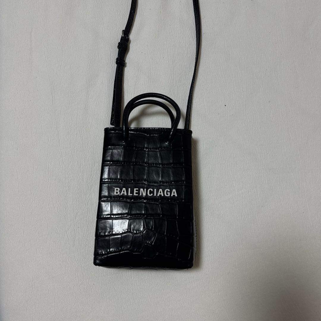 BALENCIAGA バレンシアガ　ショルダーバック　クロコ　本革