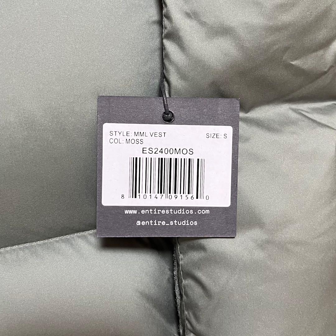 新品 entire studios MML VEST S ダウンベスト