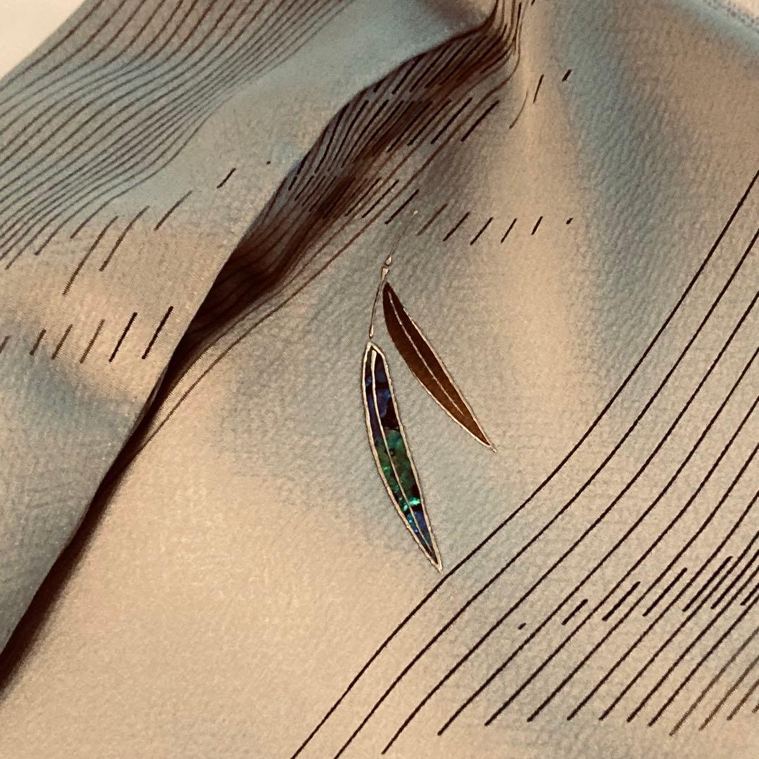 靖 122720宅　螺鈿小紋　竹　袷　着物