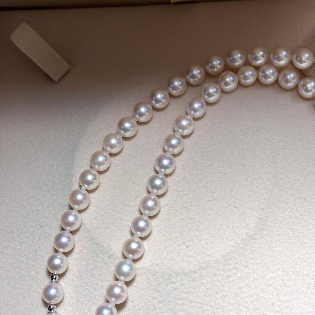 【希少✨】　あこや真珠　パール　ネックレス　約7.0-7.5mm 希少デザイン