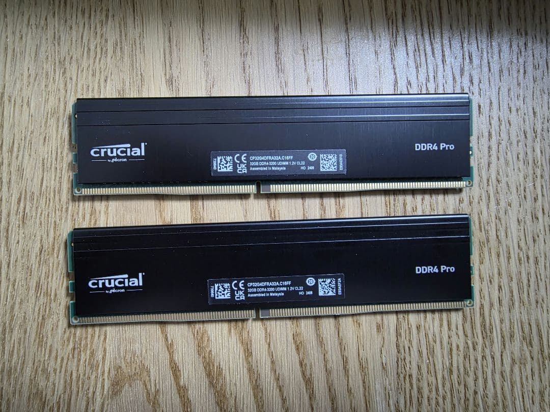 Crucial DDR4Pro 3200 64GB (32GBx2)　 CL22