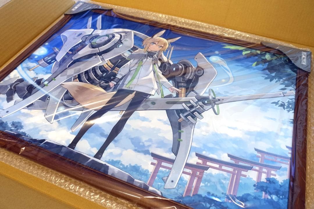 【絵師100人展12】複製原画 室埴ポコ 近接武装型狐娘(緑)