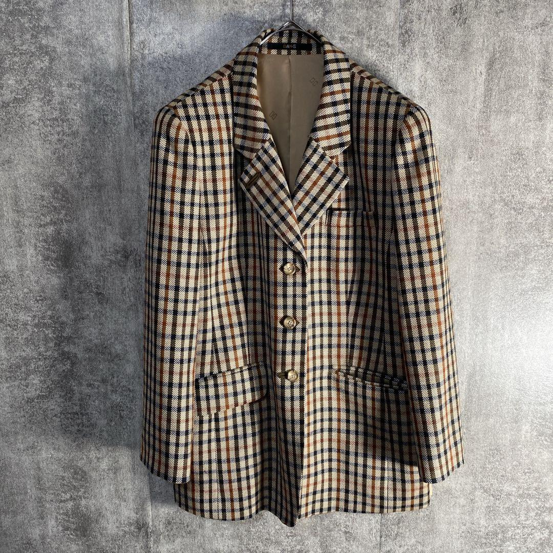 DAKS LONDON 英国　チェック ウールジャケット テーラード 15ABR