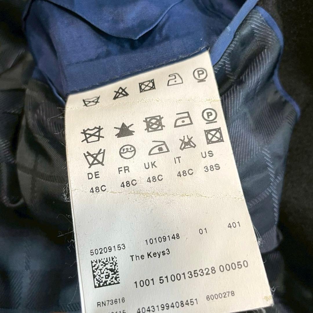 【ヒューゴボス】テーラードジャケット コロンボ 黒 48 カシミヤ