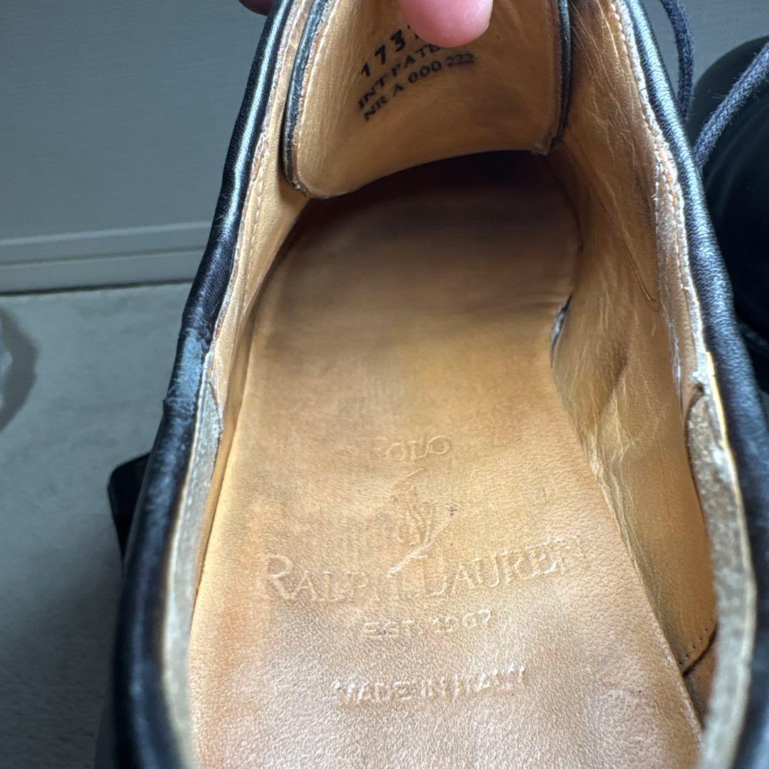 17 美品　ラルフローレン　イタリア製　革靴　25EE レザーシューズ　ブラック