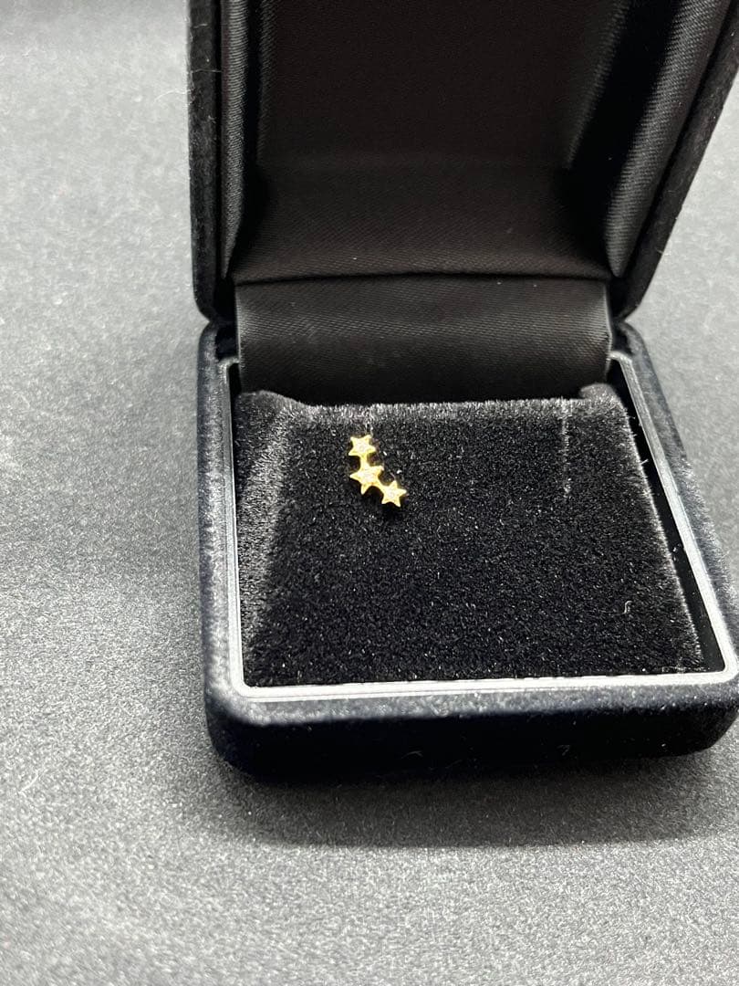 orefice ティンクル　ピアス18k✖️ダイヤモンド0.01ct スター3連